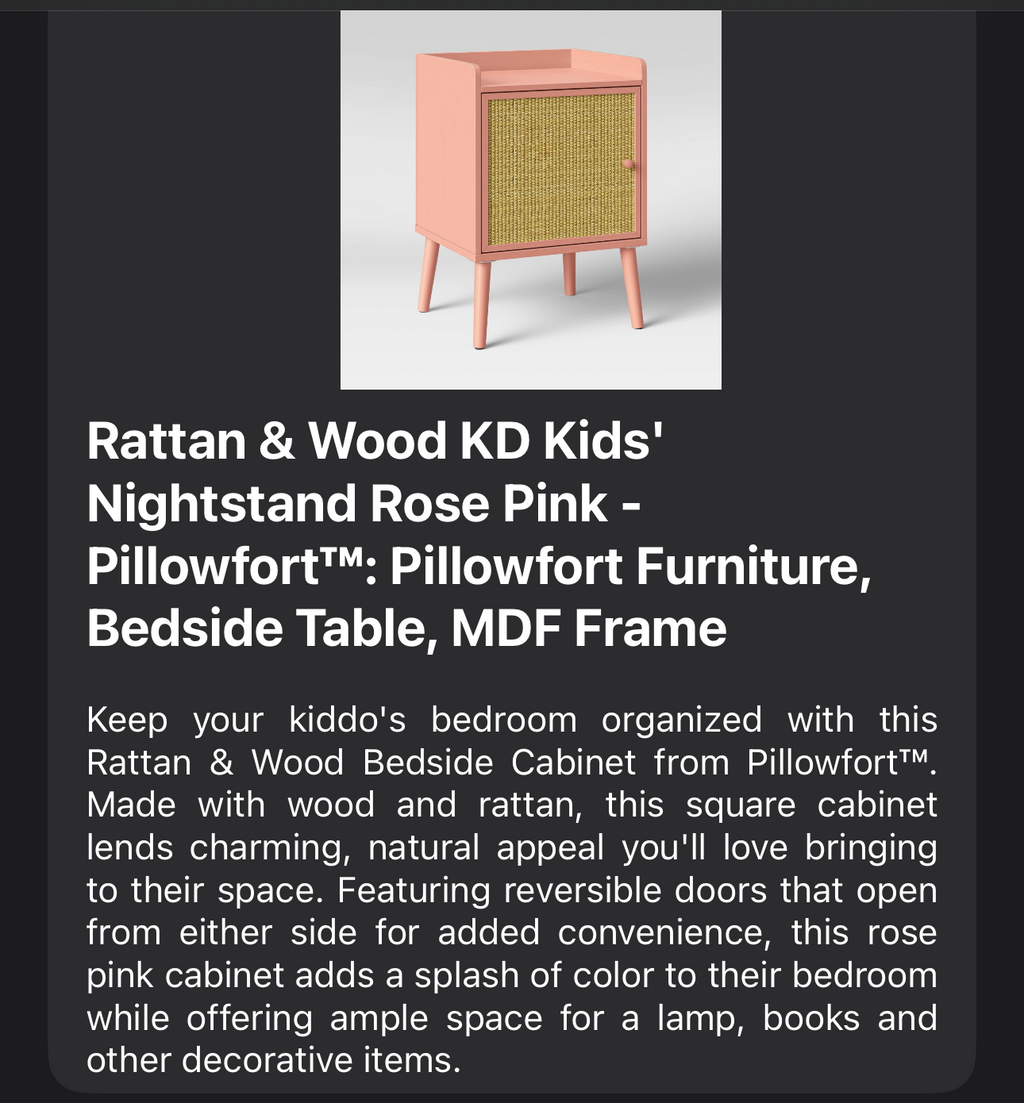 Pink nightstand