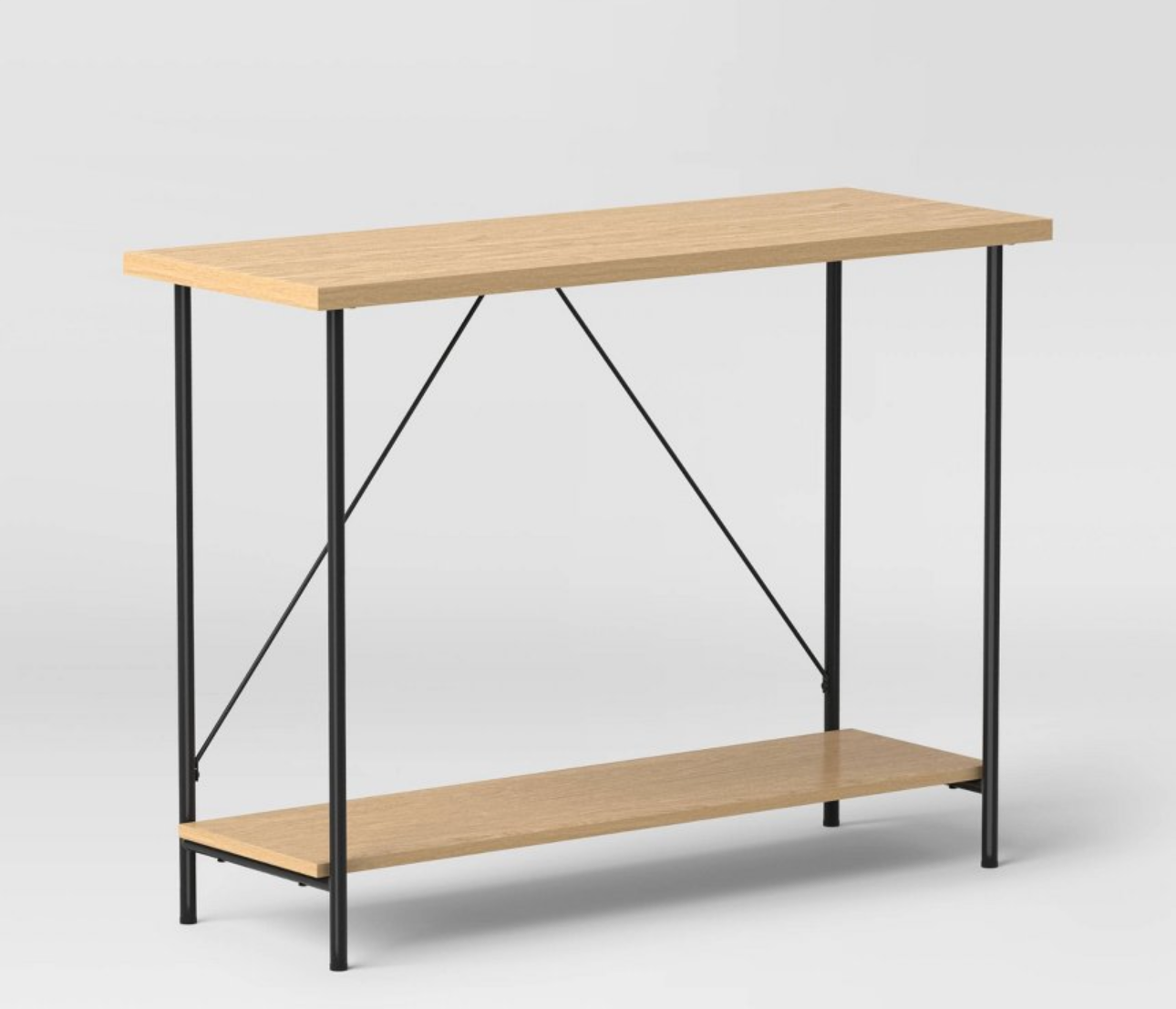 Wood and Metal Console Table - Natural