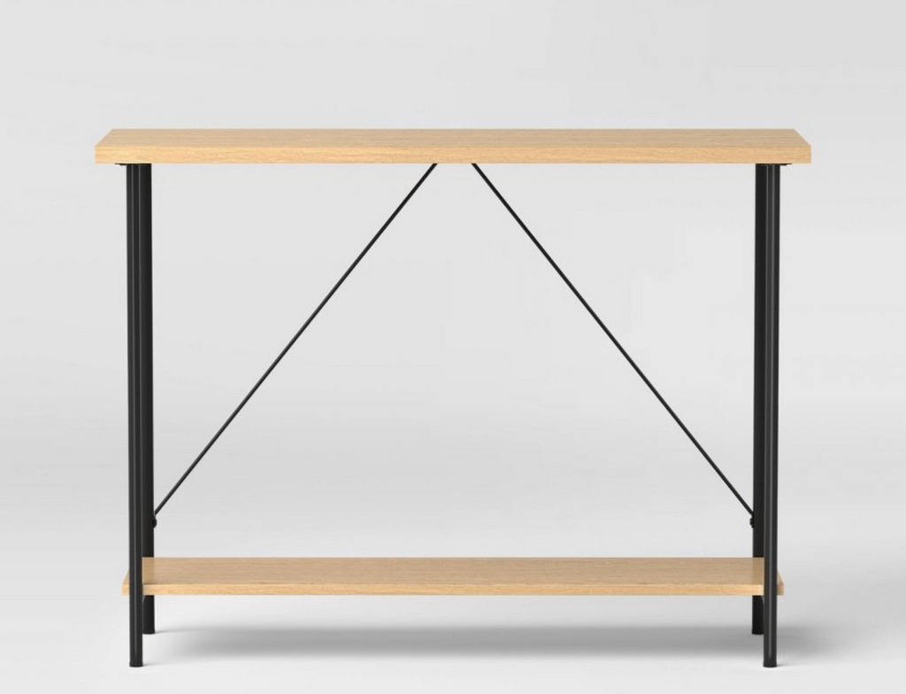 Wood and Metal Console Table - Natural