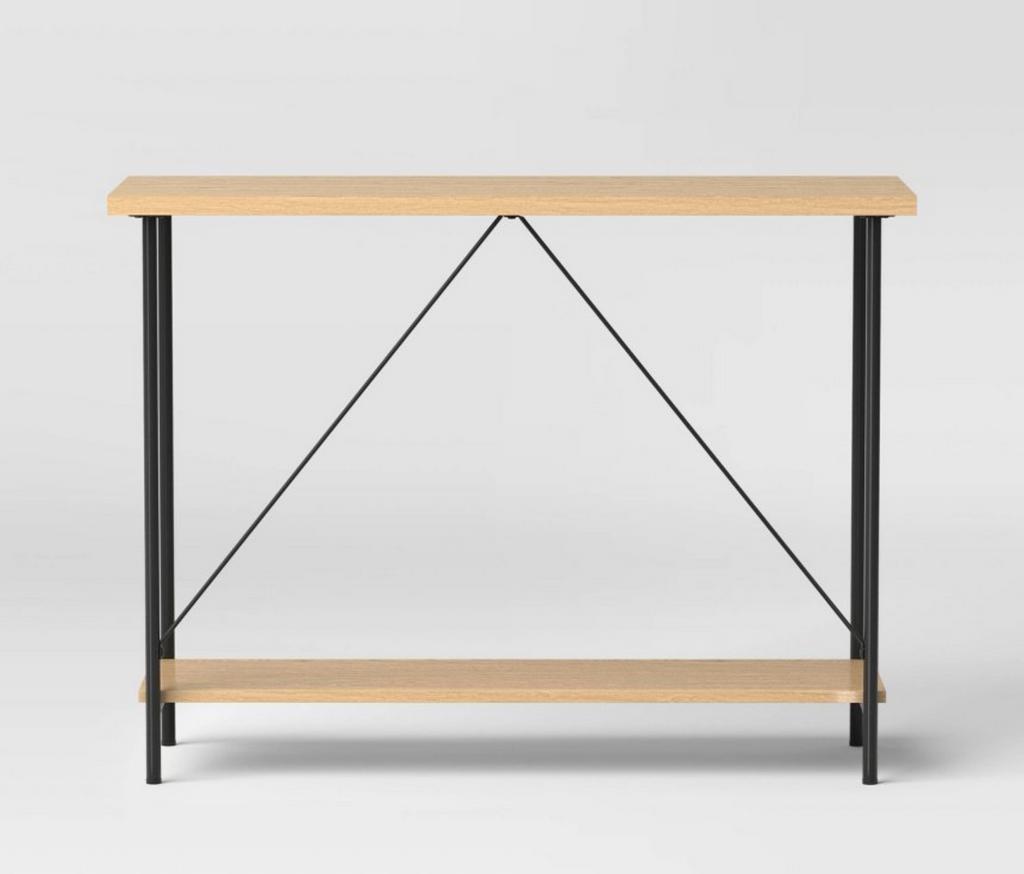 Wood and Metal Console Table - Natural
