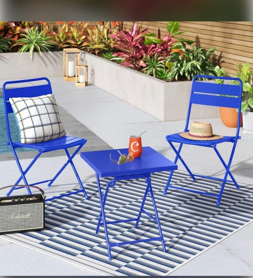 Set table and folding chair