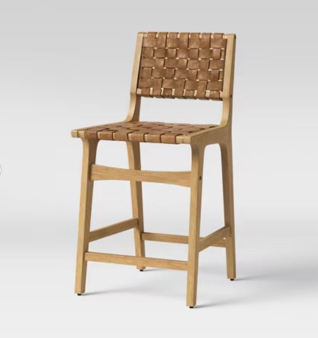 Threshold Ceylon Woven Counter Stool - Brown/Natural Wood