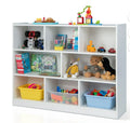 Costway 3-Tier 8-Cube Bookcase Storage Shelves White