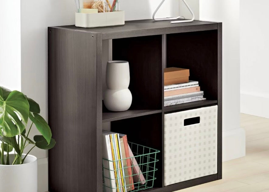 Brightroom 4-Cube Shelf - Black Oak