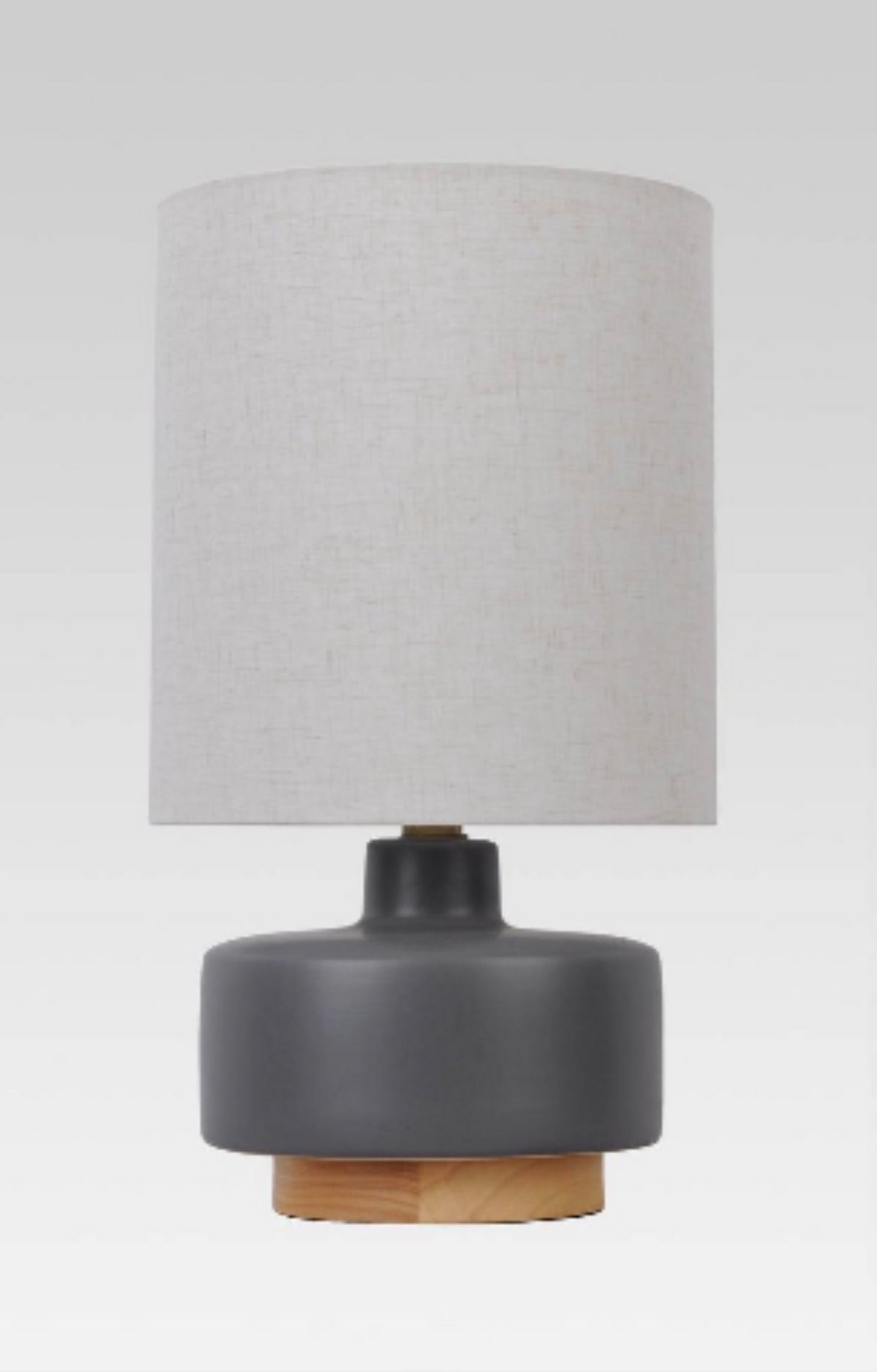 Threshold Ceramic Table Lamp with Wood Base