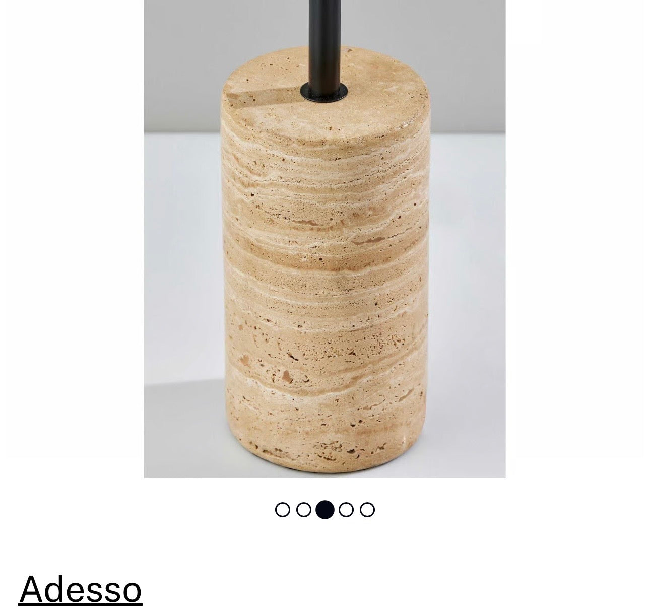 Adeso Eleanor Floor Lamp - Black w/ Off-White Pleated Shade