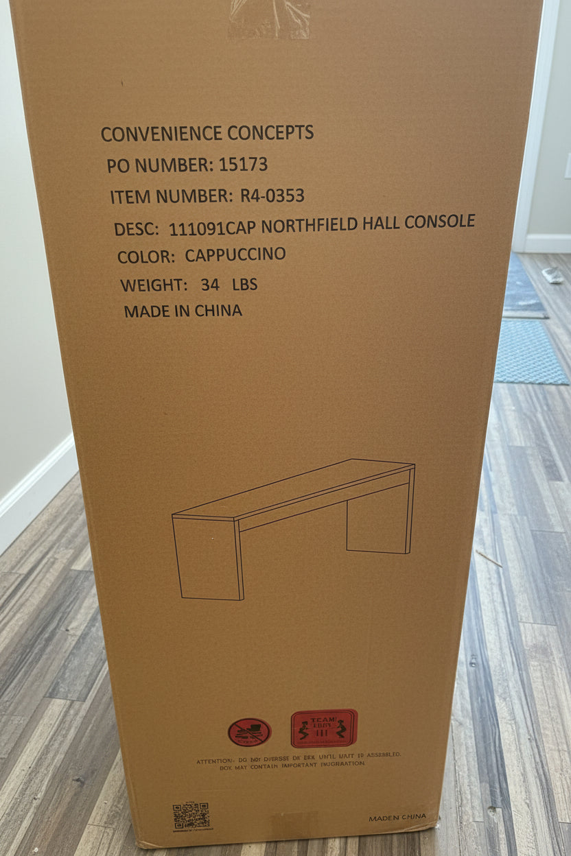 Convenience Concepts Northfield Hall Console Table - Cappuccino