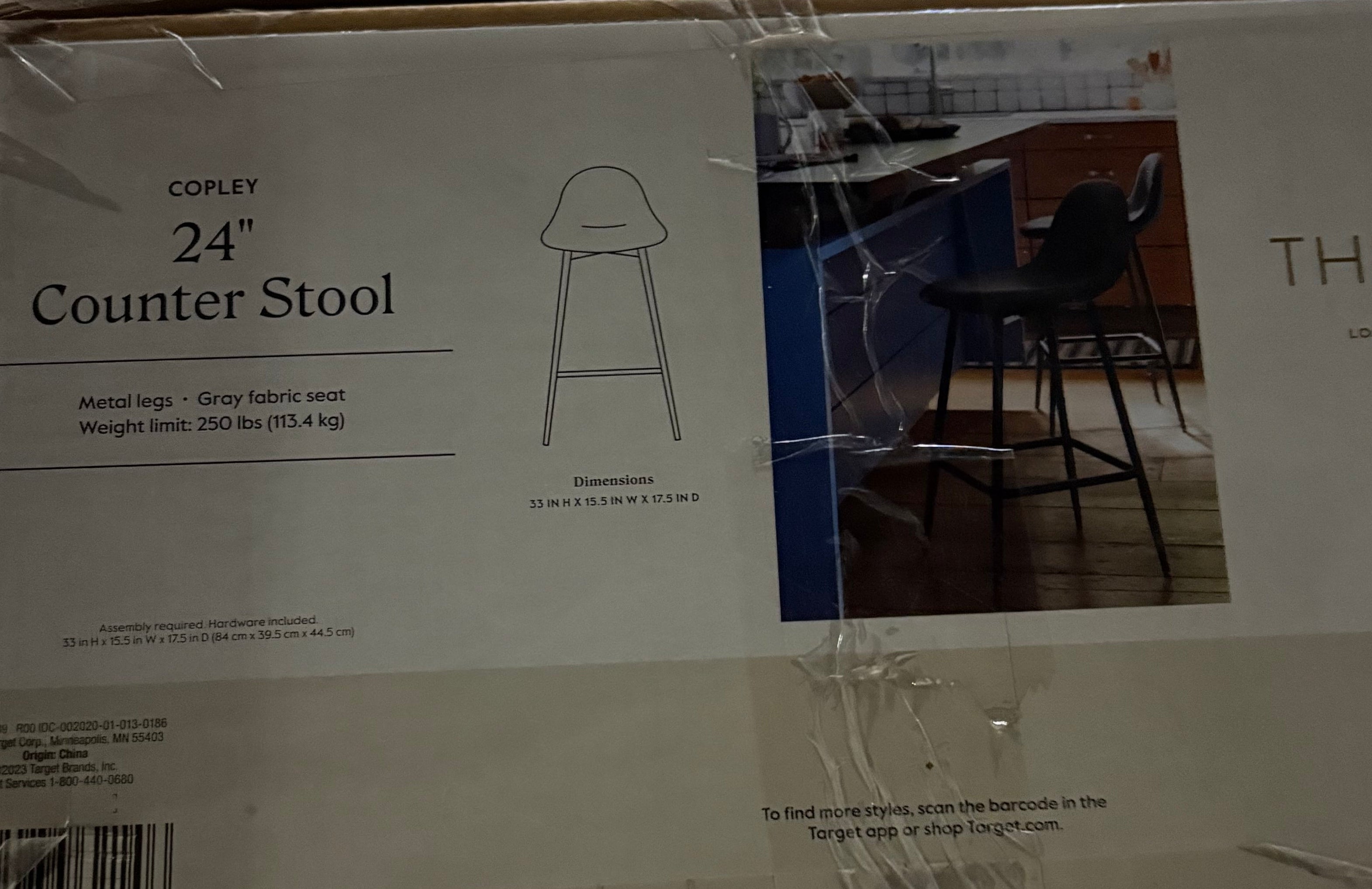 Threshold Copley 24" Counter Stool - Gray Fabric Seat