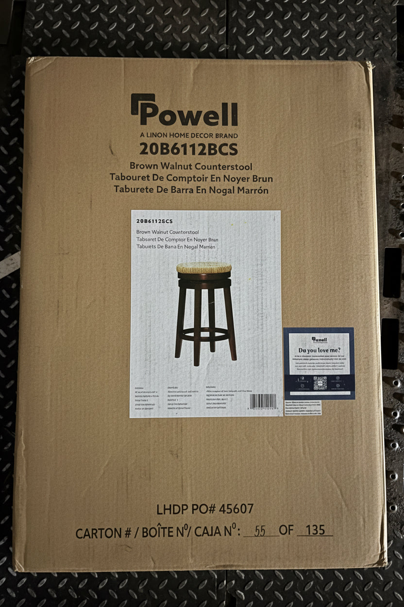 Swivel Bar Stool - Brown Faux Leather