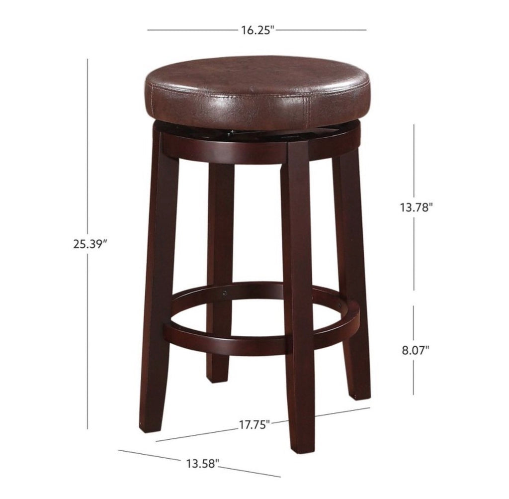 Swivel Bar Stool - Brown Faux Leather