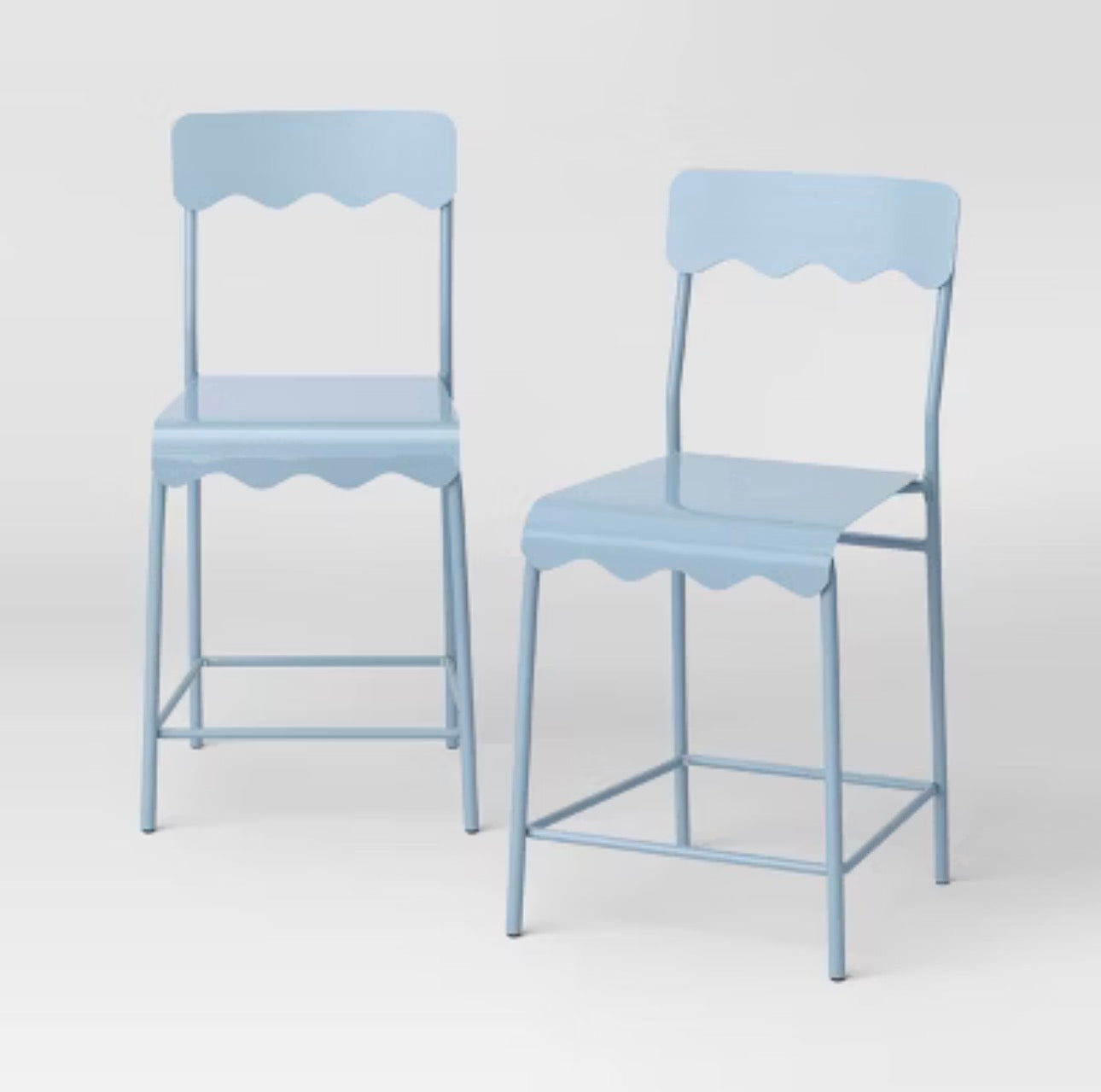 Room Essentials 2-Pack Blue Metal Counter-Height Stools