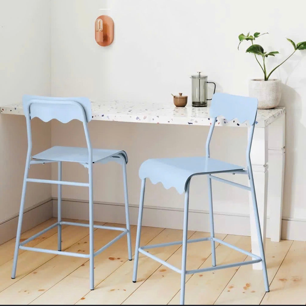 Room Essentials 2-Pack Blue Metal Counter-Height Stools