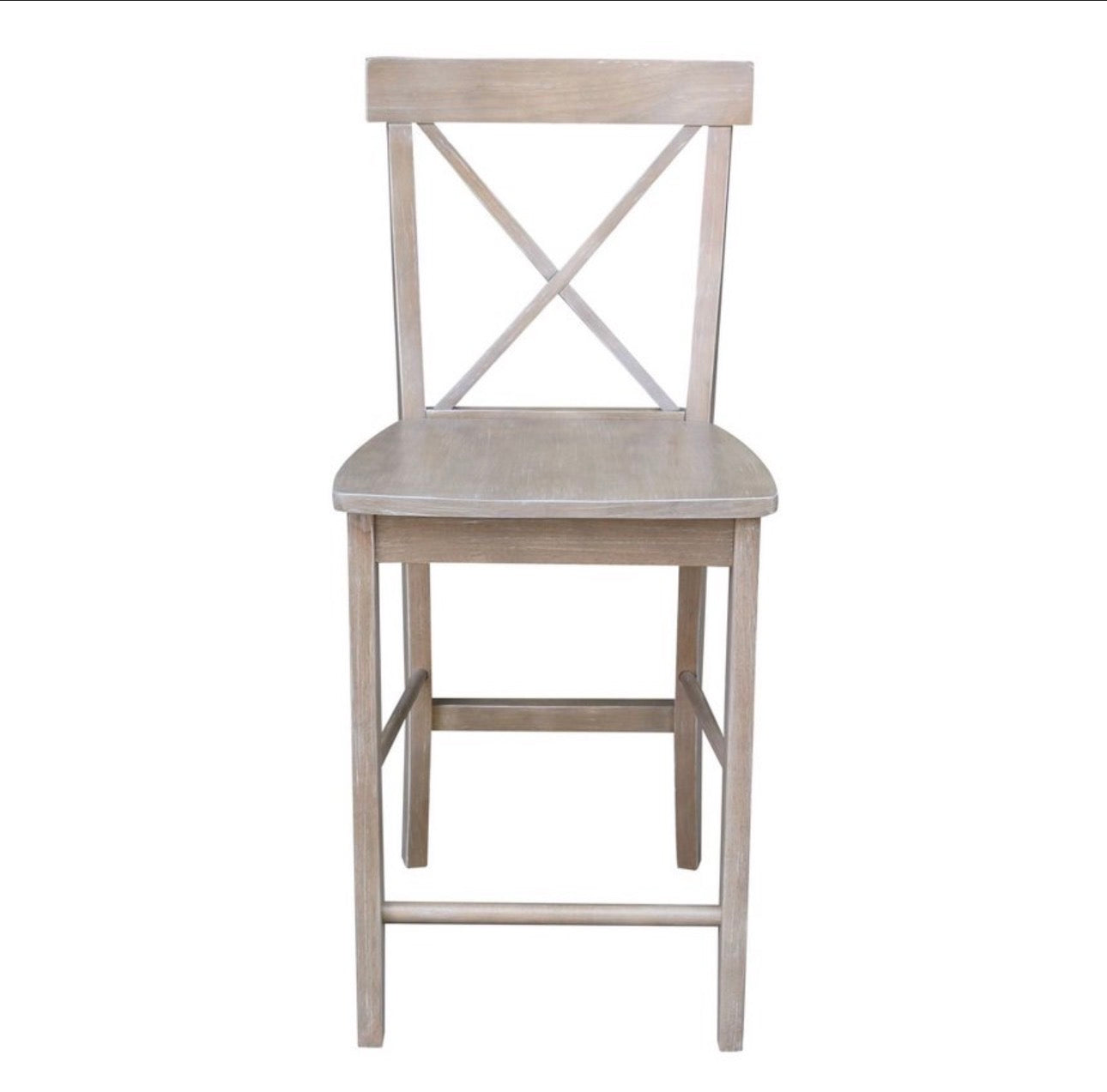 Linon Torino Greywash X Back Counter Stool