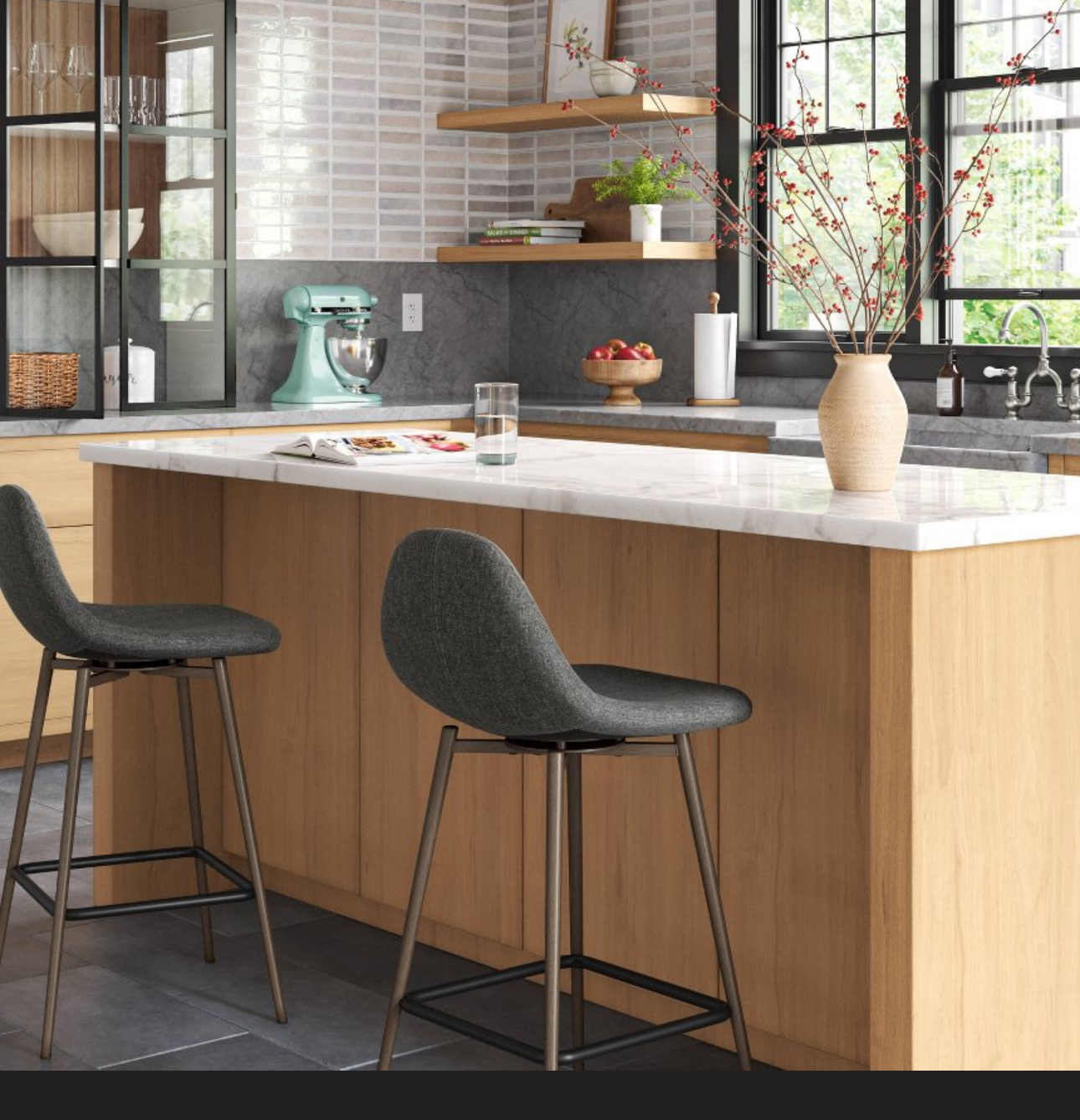 Threshold Copley Counter Height Barstool - Dark Gray