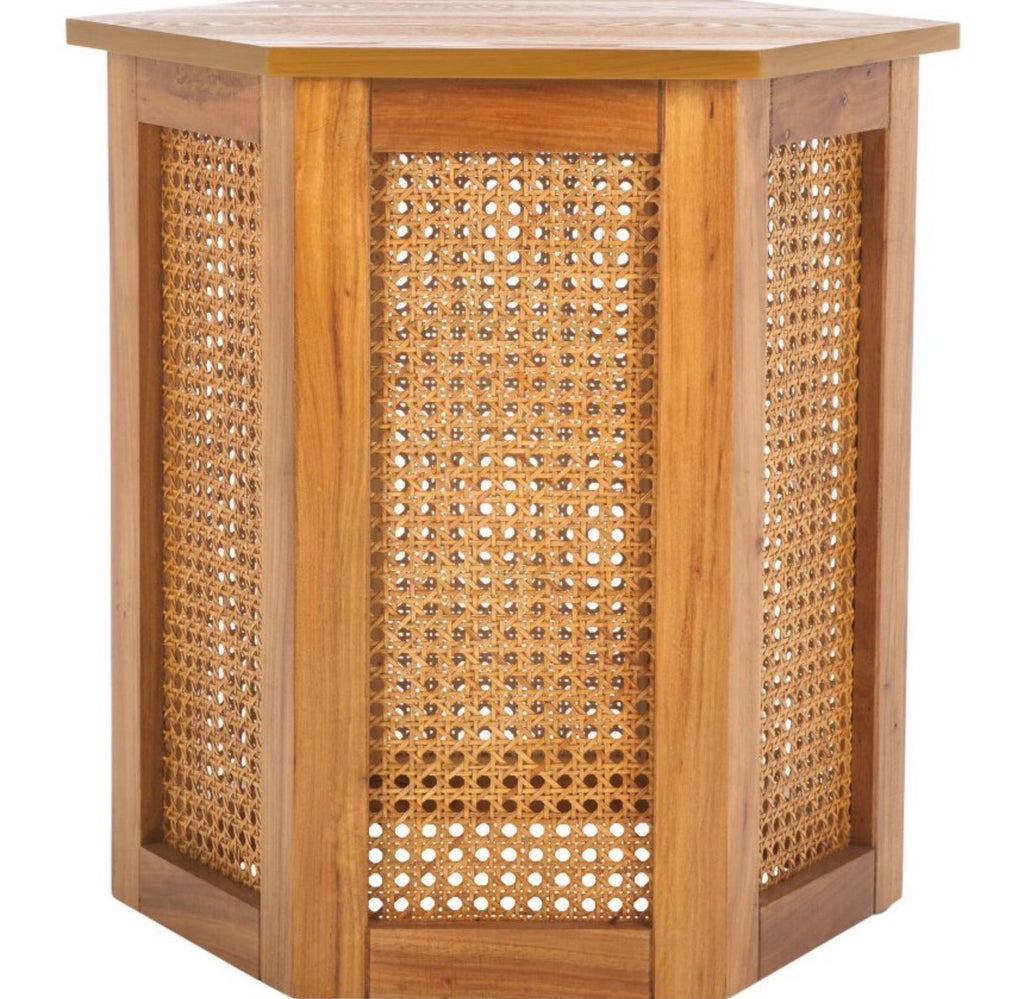 Safavieh Lazelir Hexagon Cane Accent Table - Natural