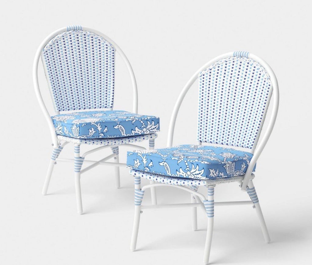 Roller Rabbit 2pk Floral Vines Patio Chairs - Blue